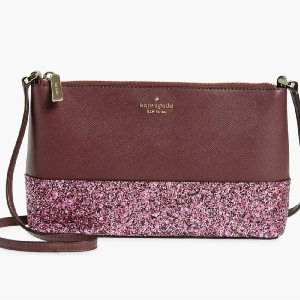 Kate Spade Pink and Purple Crossbody Bag with Sparkling Design